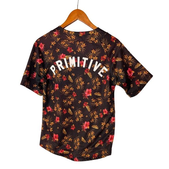 Primitive Paradise Baseball Jersey Black Floral Men’s Size M - Picture 2 of 8